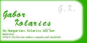 gabor kolarics business card